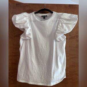 Express tee with puffy statement sleeves, size xs